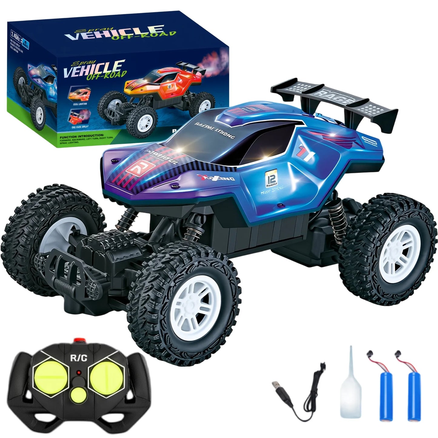 ZOGYMOZ 1:18 Scale Rc Cars, Remote Control Car, 2.4 GHz All-Terrain RC Truck, 25KM/H Off-Road Vehicle with 2 Rechargeable Battery