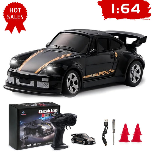ZOGYMOZ Drift RC Car, Mini 2.4GHz 1:64 Scale 4WD High Speed Remote Control Cars, Racing Gift Boys Toys, Black