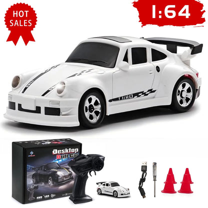 ZOGYMOZ 1:64 Scale Drift RC Car, 2.4GHz Mini 4WD High Speed Remote Control Cars,Toys for Boys, White