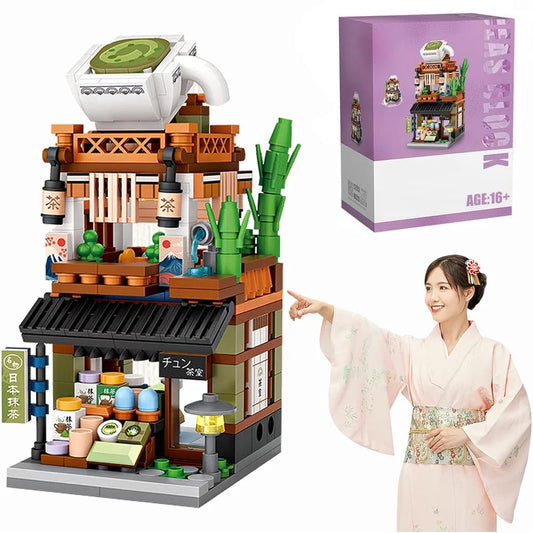 ZOGYMOZ 379Pcs Japanese Street Building Blocks Set, Mini Bricks Construction Building Toy for Kids and Adults,Simulation Architecture Creative Model Blocks