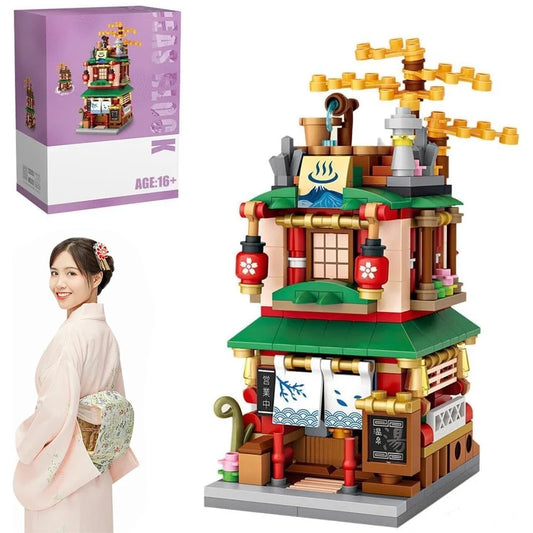ZOGYMOZ 399 Pcs DIY Building Blocks Set, Japanese Street Mini Building Blocks Toy for Kids Age 8-16+, Japan Architecture Model Set