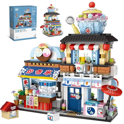 ZOGYMOZ 668Pcs Japanese Building Blocks Set, Ice Cream Shop Simulation Creative Model, Mini Bricks Construction Building Toy, Gift for Kid Ages 6+