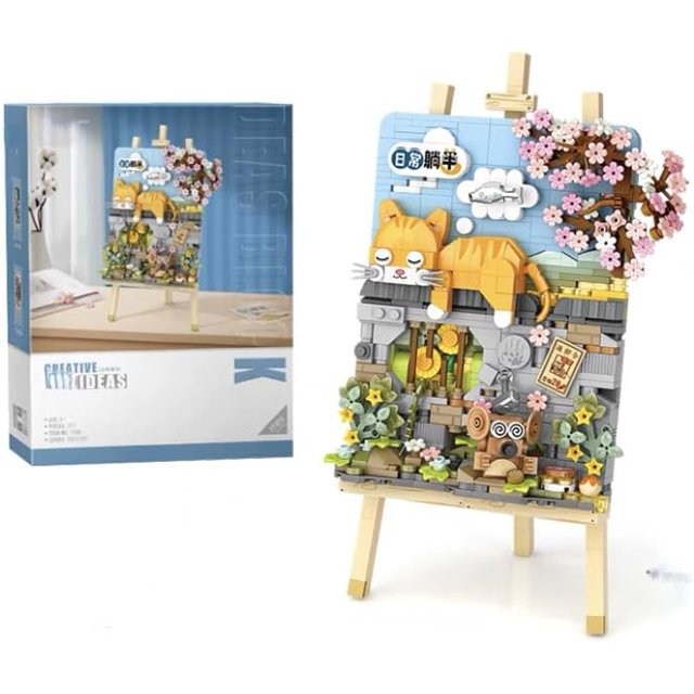 ZOGYMOZ Building Toys Set, 787 Pcs Mini Building Blocks for Adults and Teens, 3D DIY Model Toy (LieFlat Cat)