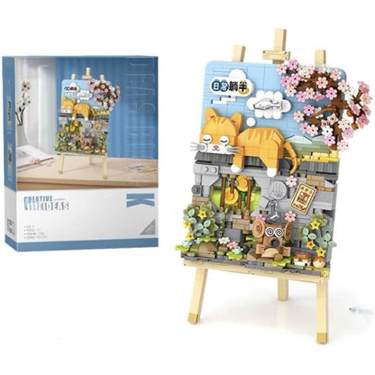 ZOGYMOZ Building Toys Set, 787 Pcs Mini Building Blocks for Adults and Teens, 3D DIY Model Toy (LieFlat Cat)