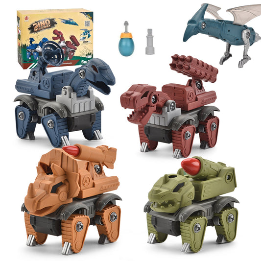 ZOGYMOZ Dinosaur Toys for Kids, 5Pack Take Apart Dinosaur Toys Set with Electric Drill for 3+Year Old Boys and Girls, Learning Building Educational Christmas Birthday Gfits