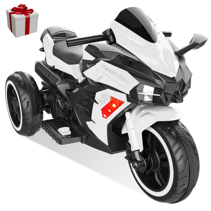 ZOGYMOZ Kids Ride On Motorcycle, 12V Electric Battery Powered Ride On Bike w/Training Wheels, LED Lights, Music, Gift for Children Boys Girls