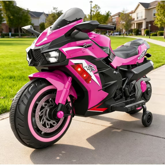 ZOGYMOZ 12V Electric Ride on Motorcycle, Kids Motorcycle with Remote Control & Bluetooth Music, Gifts for Children