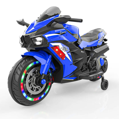 Zogymoz Motorcycle for Kids,12V Kids Motorcycle Ride on for 3-8 Years,Powered Ride-ons Toy Gift-Blue