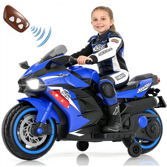 Zogymoz 12V Ride on Motorcycle for Kids, Ride on Toys with Remote Control and Bluetooth Music