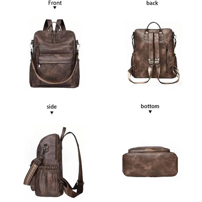 HONGLONG Womens Backpack Purse Leather Backpack Purse for Women Travel Fashion Backpack Designer Ladies Shoulder Bags, Coffee