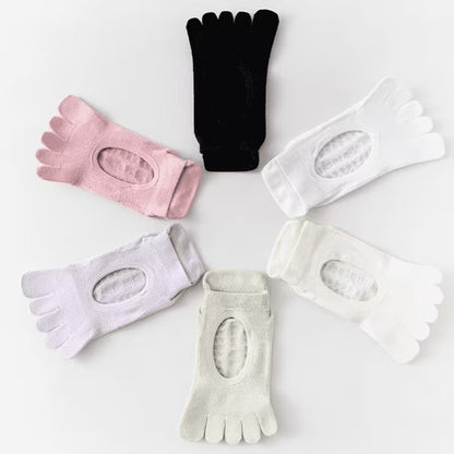YOMYM Womens Toe Socks Comfy Cotton No Show Ankle Finger Socks for Running Athletic, 6 Pairs