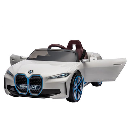 WUBEN 12v Licensed BMW Battery Powered Ride on Toys Kids Electric Car with Remote Control,Music Player for Child, White
