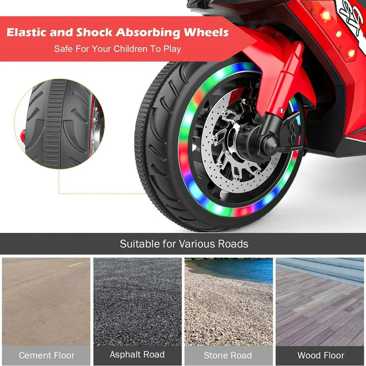 Zogymoz 12v Motorcycle for Kids, Electric Ride On Motorcycle for Kids,4MPH Speed,108*50*65 CM