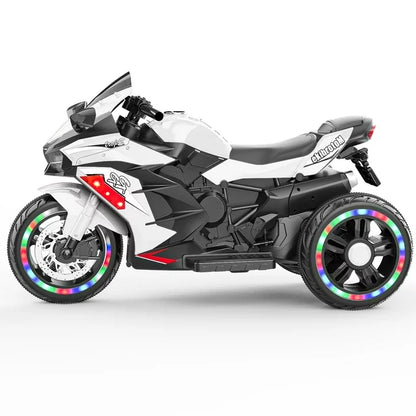 Werseon Kids Motorcycle, 12V 7AH Battery-Powered Ride on Motorcycle for Kids, Electric Dirt Bike for Boys Girls (White)