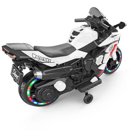 HNH Ride on Toys 12v Battery Powered Ride on Motorcycle for Kids 3 Wheels Motorcycle with LED Lights Music Child