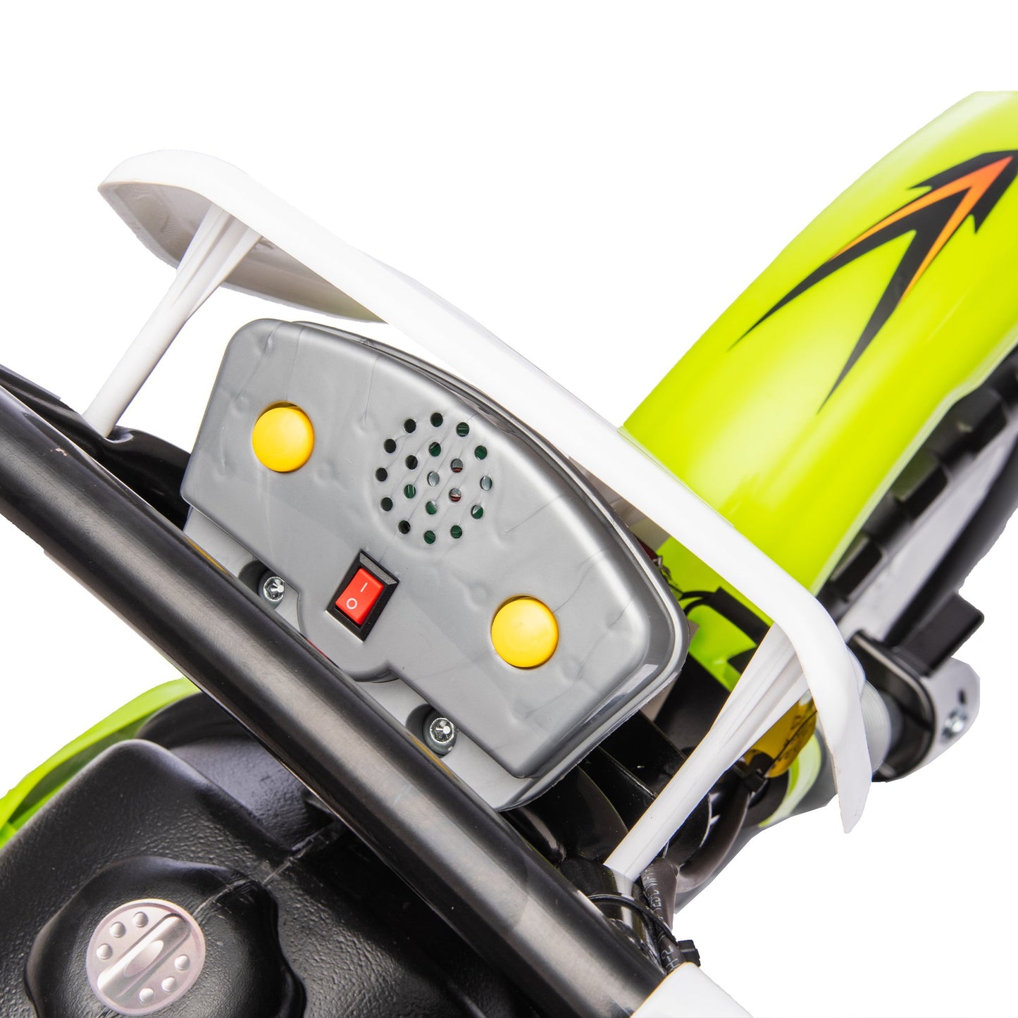 Motorcycle for Kids, 12V Electric Ride On Dirt Bike, 3.73 Mph Top Speed, Headlights, Training Wheels, Realistic Sounds, Music, Battery Charger-Green
