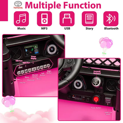 HNH 12V Toyota FJ40 Electric Ride-On Car for Kids, Battery Powered Truck with Remote Control for Boys Girls