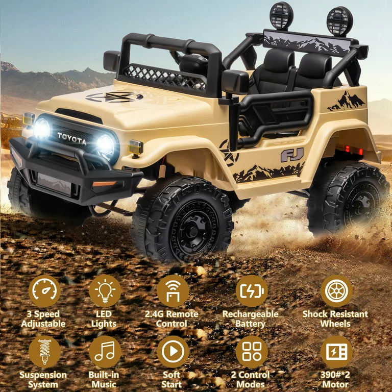 HNH Licensed Toyota FJ 12V Kids Ride On Truck Battery Powered Electric Kids Car Vehicle Toy with Remote Control 3 Speeds