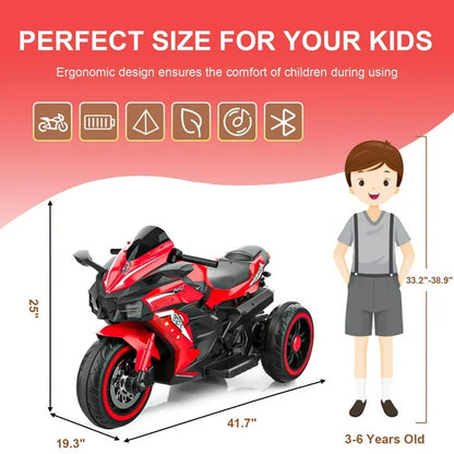 Ride on Toys 12v Electric Battery Powered Ride on Motorcycle for Kids with 3 Wheels