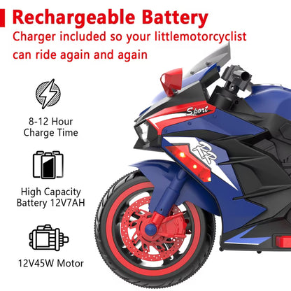 ProToys Motorcycle for Kids 3-5, 12V Electric Ride on Toy, Kids Motorcycle with Remote Control, 3Mph Max