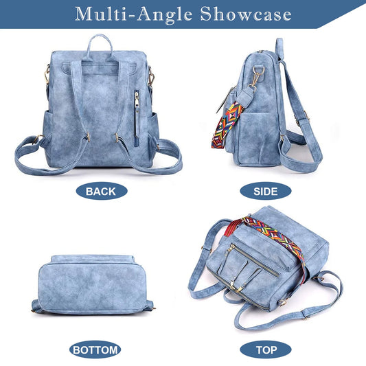 YOMYM Backpack Purse for Women Fashion Multipurpose Design Handbag Ladies Shoulder Bags