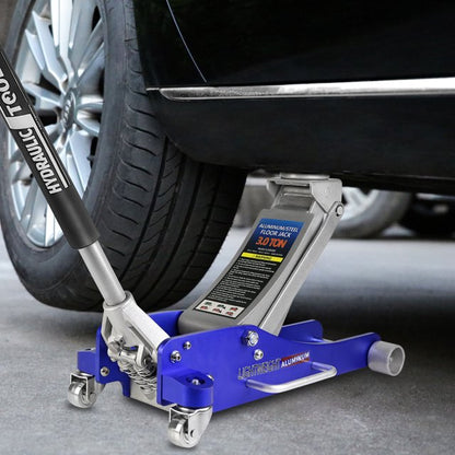 ELTPOWER 3.0 Ton Hydraulic Aluminum and Steel Racing Floor Jack with Dual Piston Quick Lift Pump Reinforced Lifting Arm