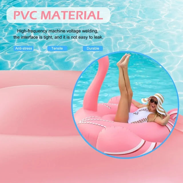 YOMYM Giant Inflatable Flamingo Pool Float, Swimming Pool Floatie Lounge Floating Raft Party Decorations Toys for Adults Kids