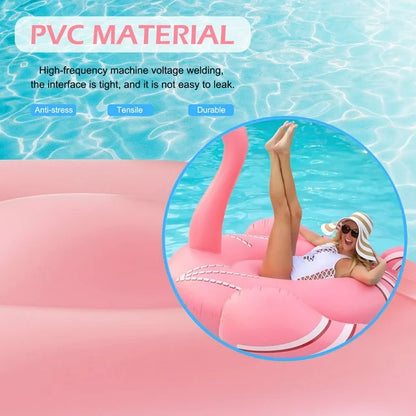 YOMYM Giant Inflatable Flamingo Pool Float, Swimming Pool Floatie Lounge Floating Raft Party Decorations Toys for Adults Kids
