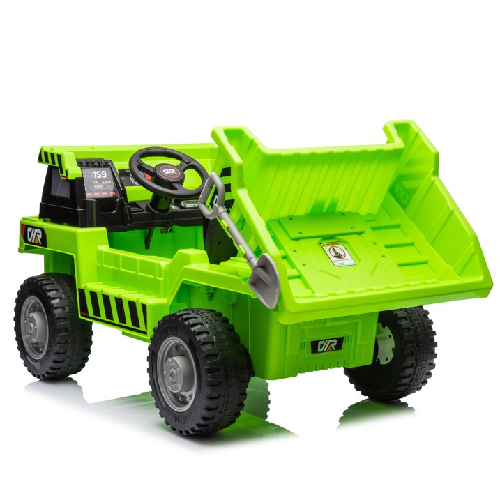 HNH 12V Ride on Toys,Kids Ride on Dump Truck with Extra Shovel,Electric Dump Bed,Music, Lights, Ideal Gift for Children
