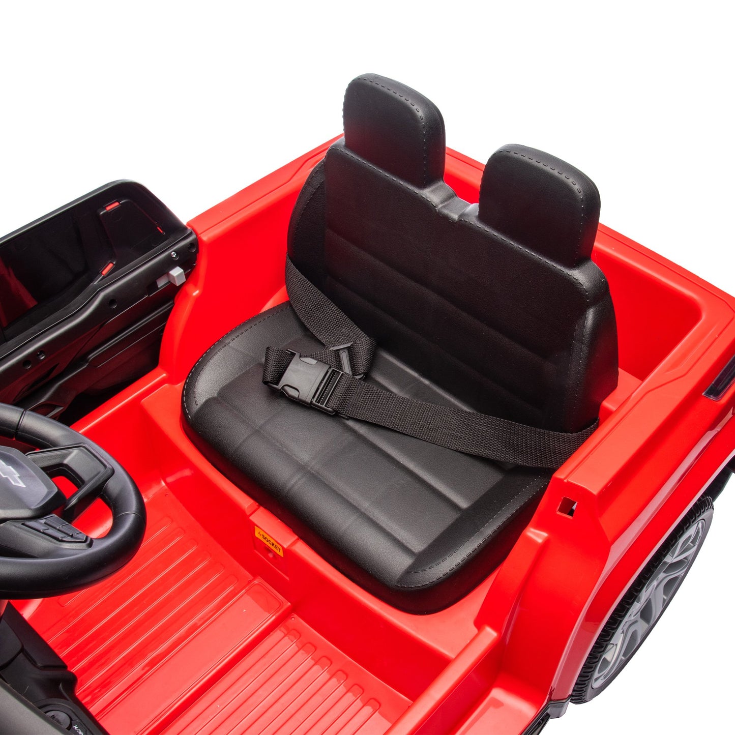 Licensed Chevrolet Silverado Truck for Kids, 12V Ride on Car with Parents Control,LED Lights,Bluetooth,Music,USB,Aged 2-6 Years,Red