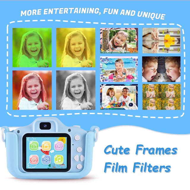 HNH Kids Selfie Camera,1080HD Digital Camera with Three Game,Toy Cameras for Girls Age 3-8 Christmas Birthday Gifts