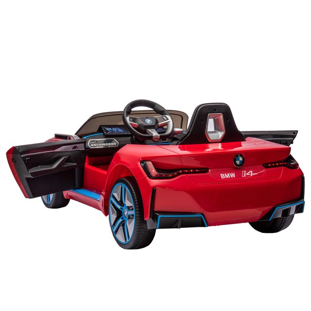 WUBEN 12v Licensed BMW Battery Powered Ride on Vehicle with Remote Control, Music Player for Child, Red