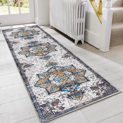 TECHVIDA Kitchen Rugs 3 Piece Set,Kitchen Mats for Floor Non-Slip Machine Washable, Boho Farmhouse Hallway Doormat for Holiday
