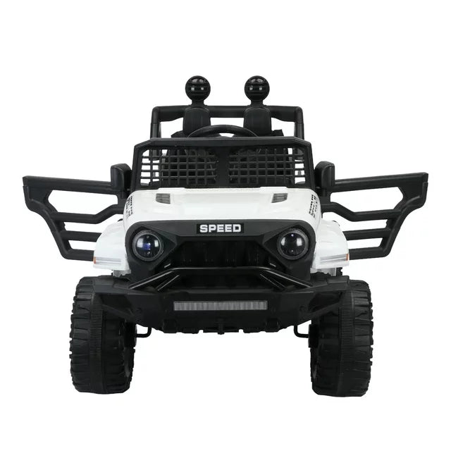 WUBEN 12V Kids Ride on Truck Battery Powered Ride on Toy Car with Remote,Spring Suspension White