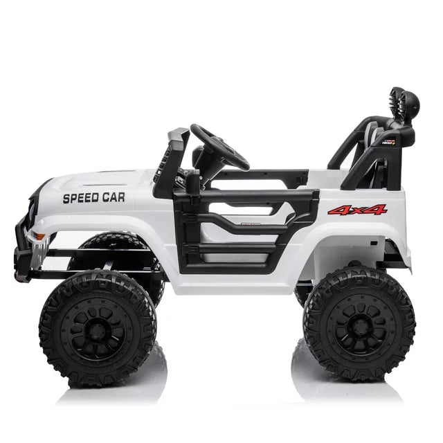 WUBEN 12V Kids Ride on Truck Battery Powered Ride on Toy Car with Remote,Spring Suspension White