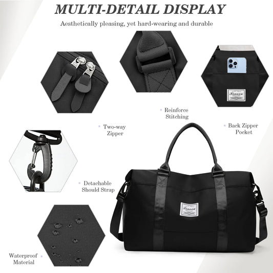 YOMYM Travel Duffle Bag Weekender Bag Carry On Tote Bags for Men Women Hospital Bag for Labor and Delivery