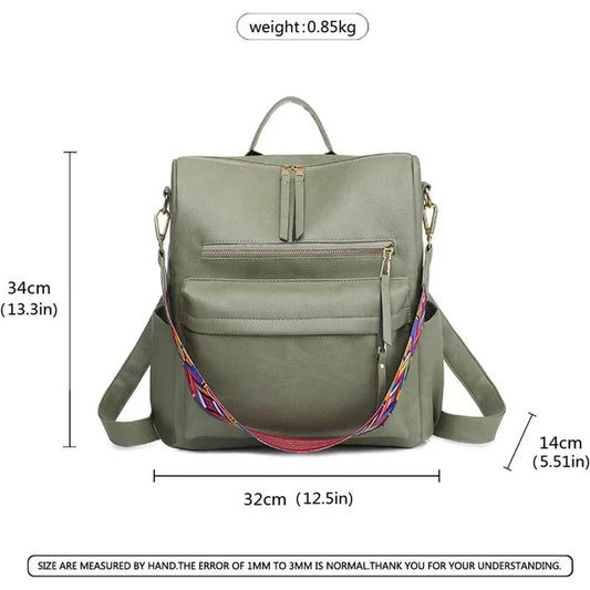 Fashion Backpack Purses for Women, College Backpacks Convertible Shoulder Satchel Handbags Travel Backpack, Multipurpose Zip Multiple Pockets Anti-Theft Waterproof Lightweight 12.6x 5.5x 13.4 inches