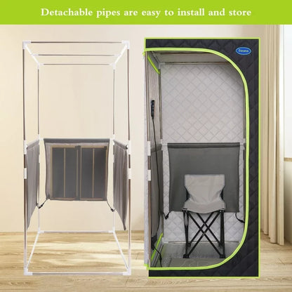 Cheelom Plus Large Portable Full Body Sauna Box Steam Sauna Spa Home Steam Sauna Tent Spa with Steam Generator Folding Chair Remote Control