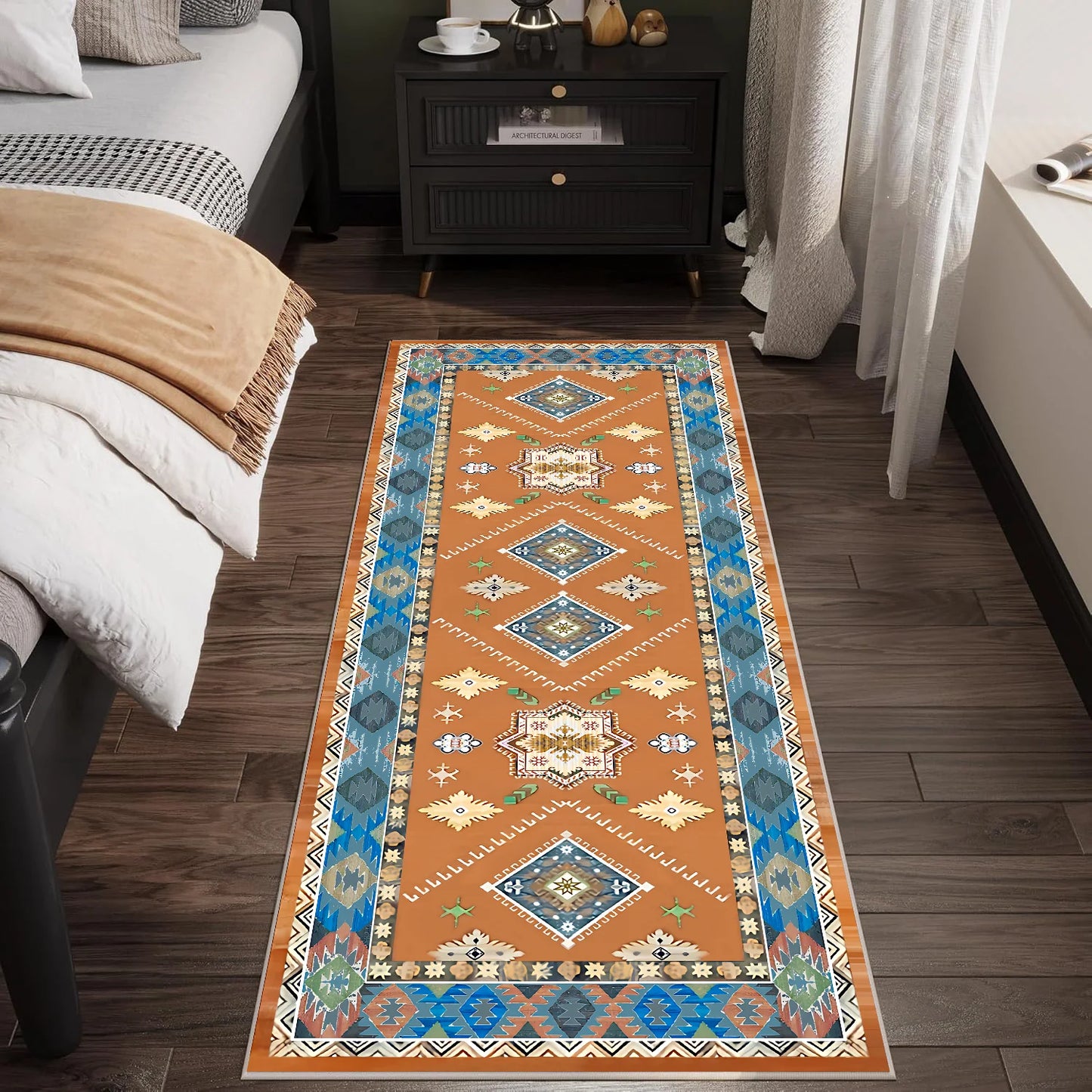 TECHVIDA Kitchen Rugs 3 Piece Set,Kitchen Mats For Floor Non-Slip Machine Washable, Boho Farmhouse Hallway Doormat for Holiday