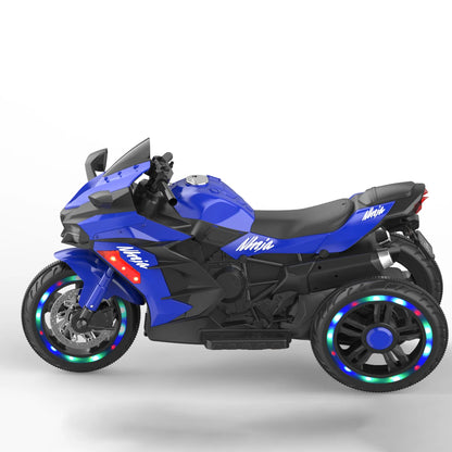 HNH Child Ride on Toys, 90Lbs Max Kids Motorcycle Electric Dirt Bike for Child with Light Wheel,Bluetooth Music-Blue