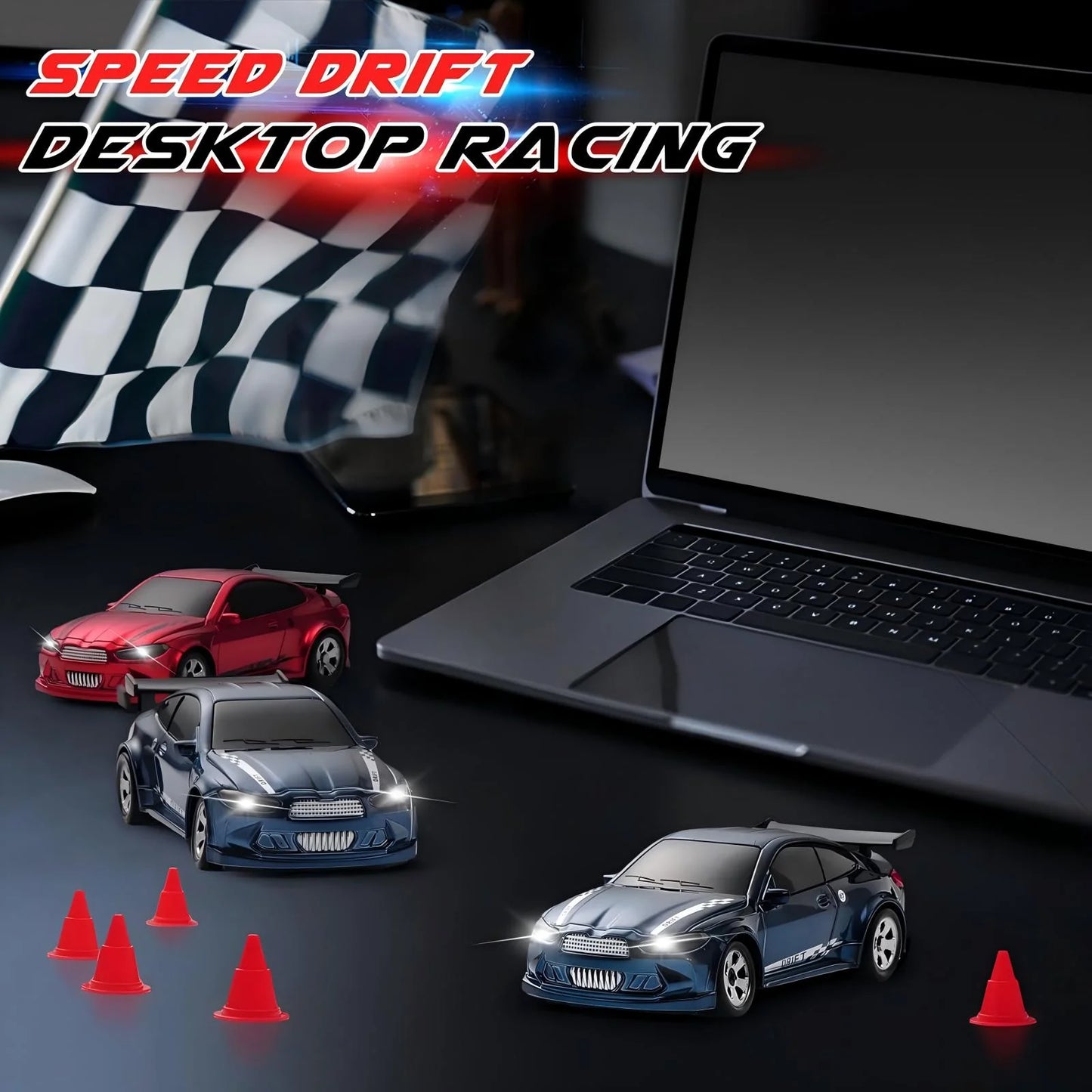 ZOGYMOZ 1:64 Scale RC Drift Car, 2.4GHz Mini 4WD High Speed Remote Control Cars,Toys for boys, Blue