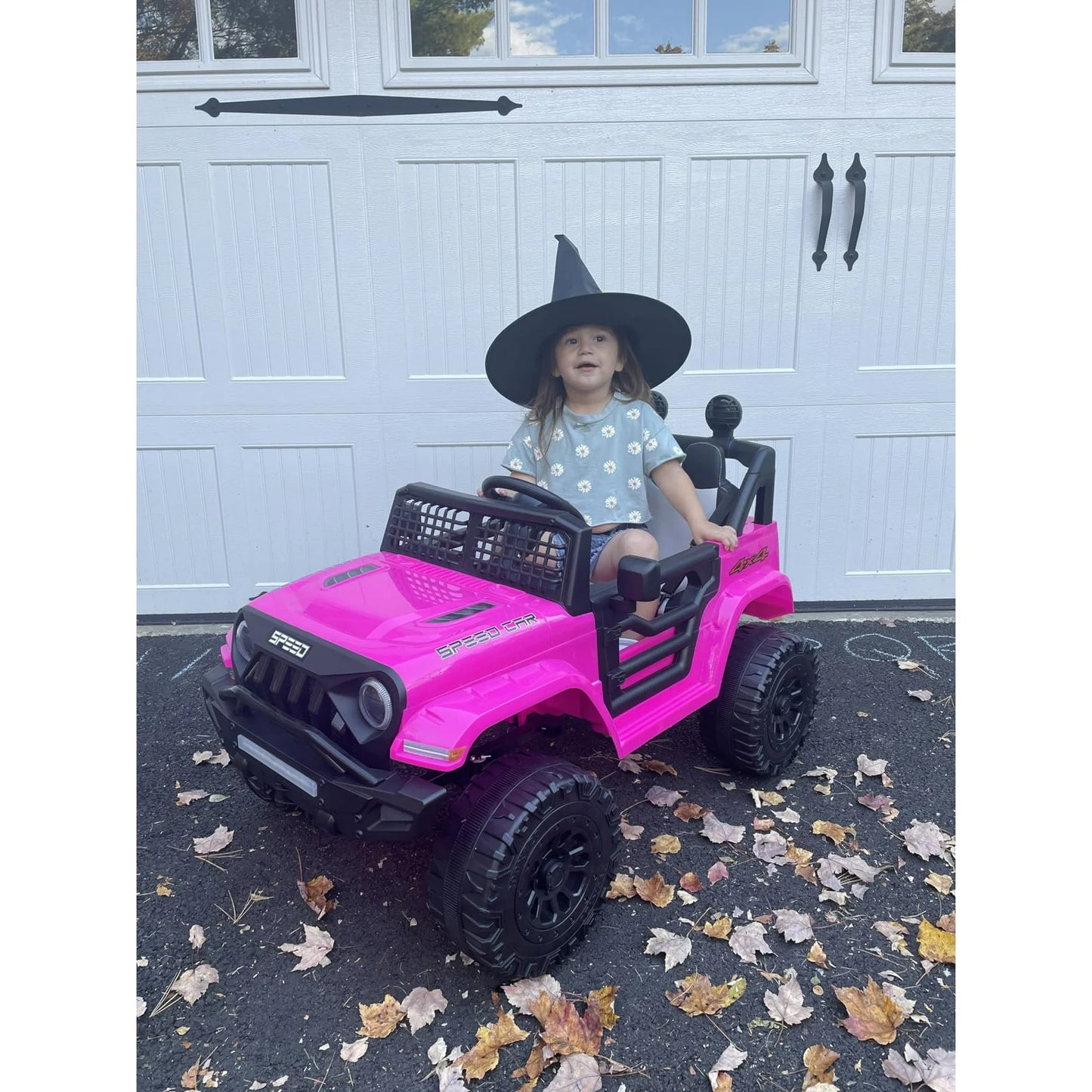 ZOGYMOZ 12V Battery Powered Ride On Car, Electric Car for Kids with 3 Speeds Adjustable Equipped with Music, Parent Remote Control, Spring Suspension, AUX Port Gifts for Kids 3+