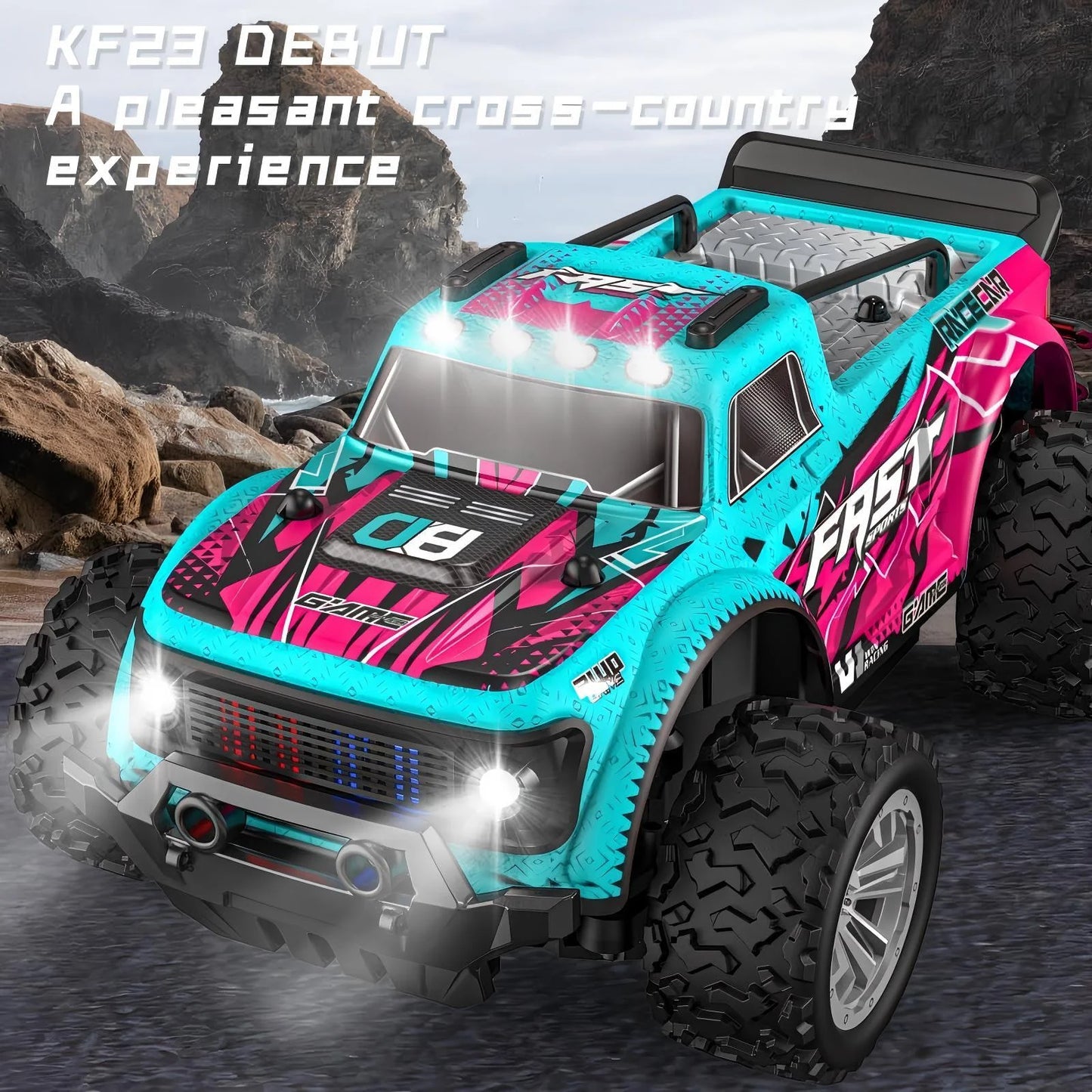 ZOGYMOZ 1:20 Scale Remote Control Car - High Speed 20KM/H RC Monster Truck, 2.4GHz Off-Road Racing Toy, 2WD All-Terrain Vehicle for Kids Boys