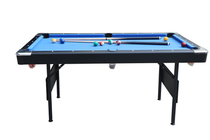 Cheelom Indoor Portable Folding 5.5 ft Pool Table 43.25 in.W for Adult Teenager Kids,Blue