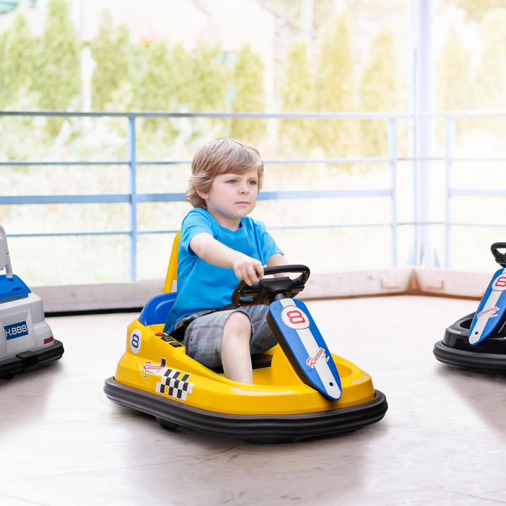 HNH 6V Bumper Car for Toddlers with Remote Control, Ride on Electric Go Kart for Kids, Electric Ride on Toys for Kids, Music Play, Lights