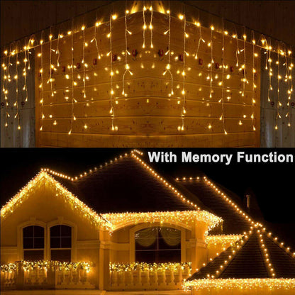 Cheelom 2023 Christmas Lights Outdoor 96 Led Solar Icicle Lights Christmas Decorations Outdoor Indoor Outdoor Wedding Party Patio Christmas Lights Clearance Sale