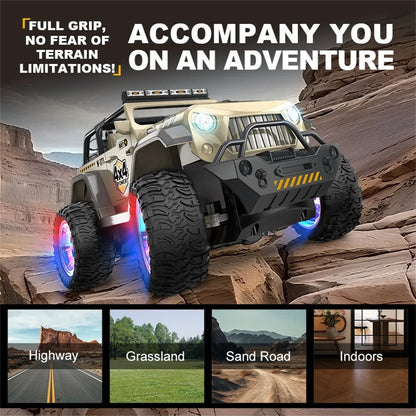 HNH 1:16 Remote Control Car, Off Road Monster Truck 2.4Ghz RC Cars with Stickers, 80 Min Play, Wheel Light, Spray