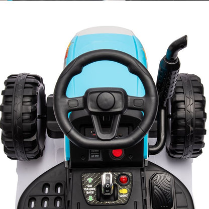 HNH 24V Ride on Toy,Kids Ride On Tractor with Trailer & Remote,Electric Car Toy with Bluetooth