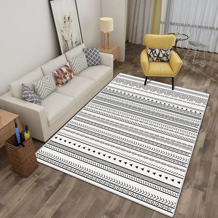 FoxHouse Area Rug Living Room,6x9 Large Soft Machine Washable Boho Moroccan Farmhouse Neutral Stain Resistant Indoor Floor Carpet for Bedroom Dorm - Grey