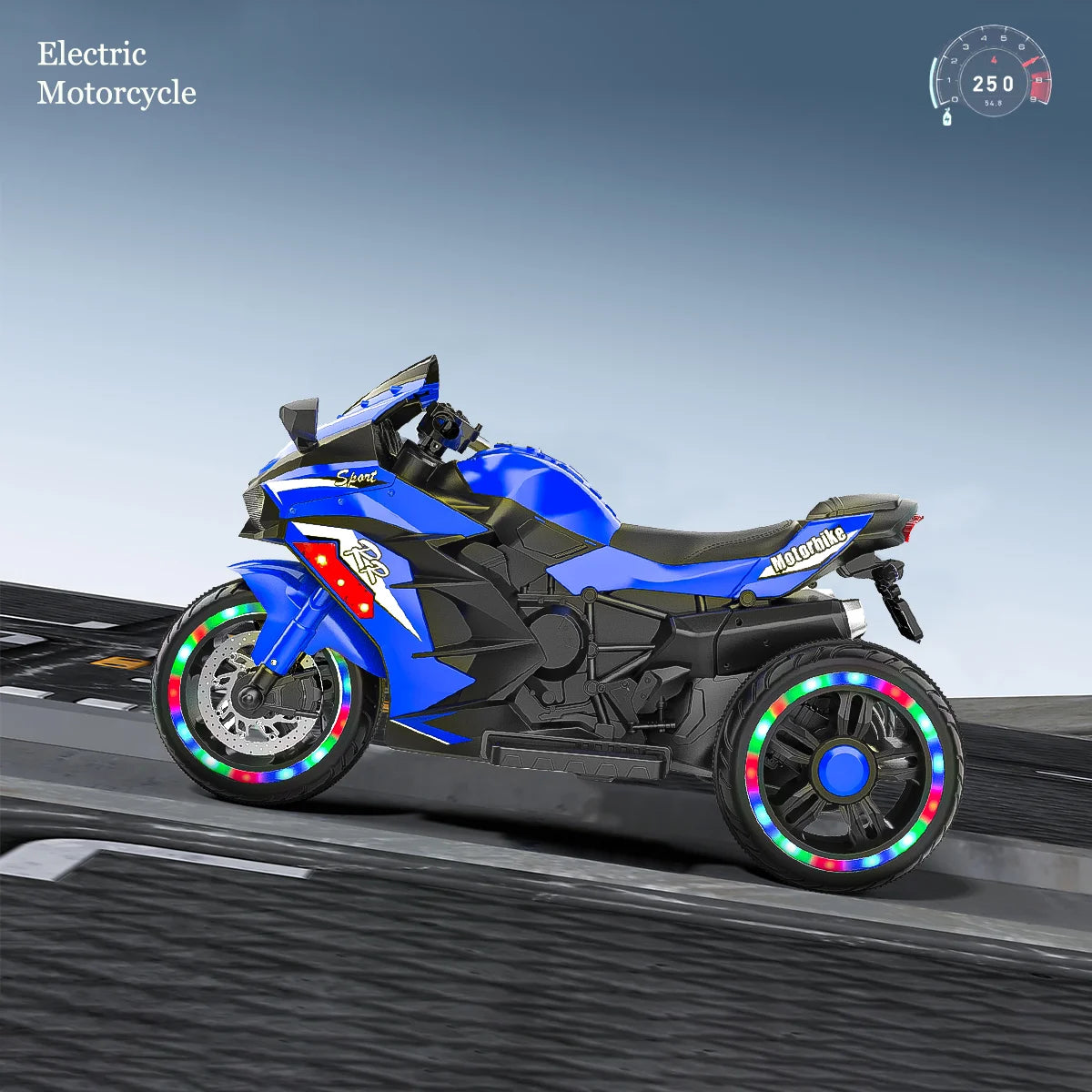 Zogymoz 12V Electric Motorcycles for Kids Dirt Bike Ride on Toy with Music and LED Light for 3-8 Years Old
